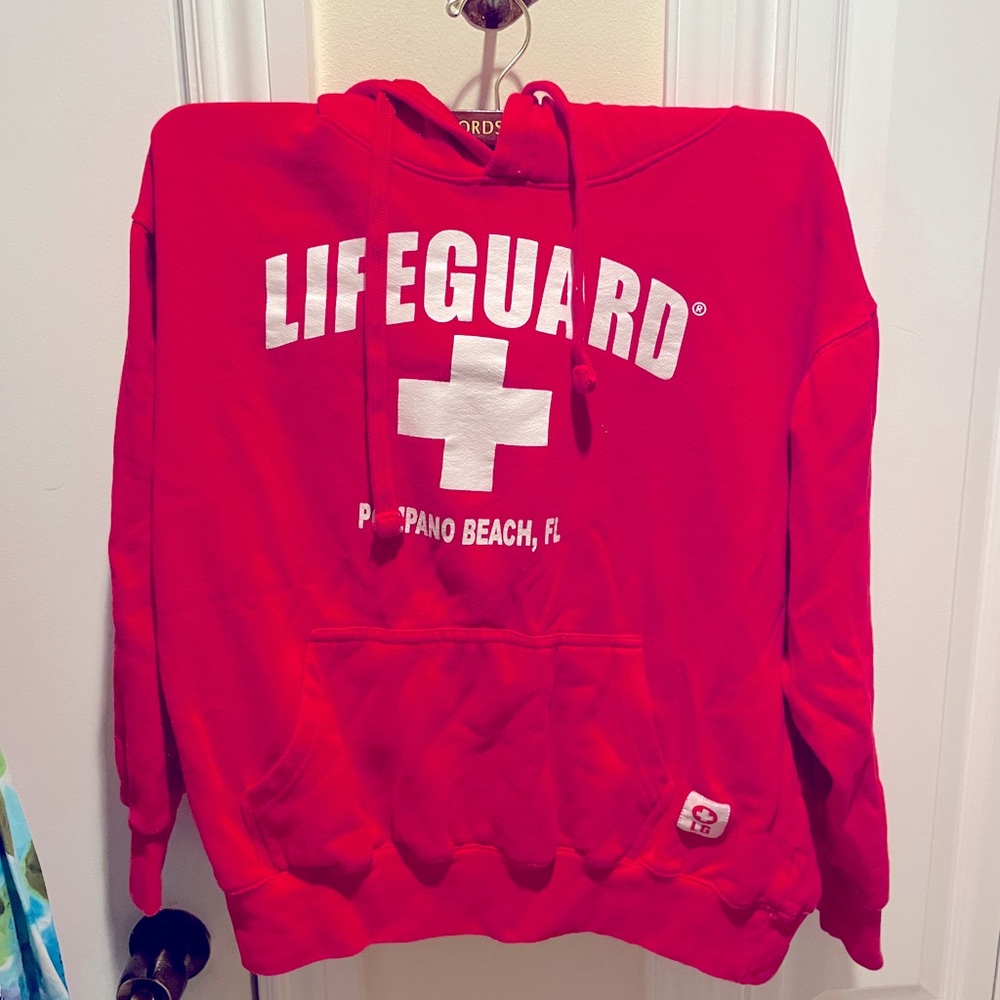 Red Lifeguard hoodie Pompano Beach, FL Size M